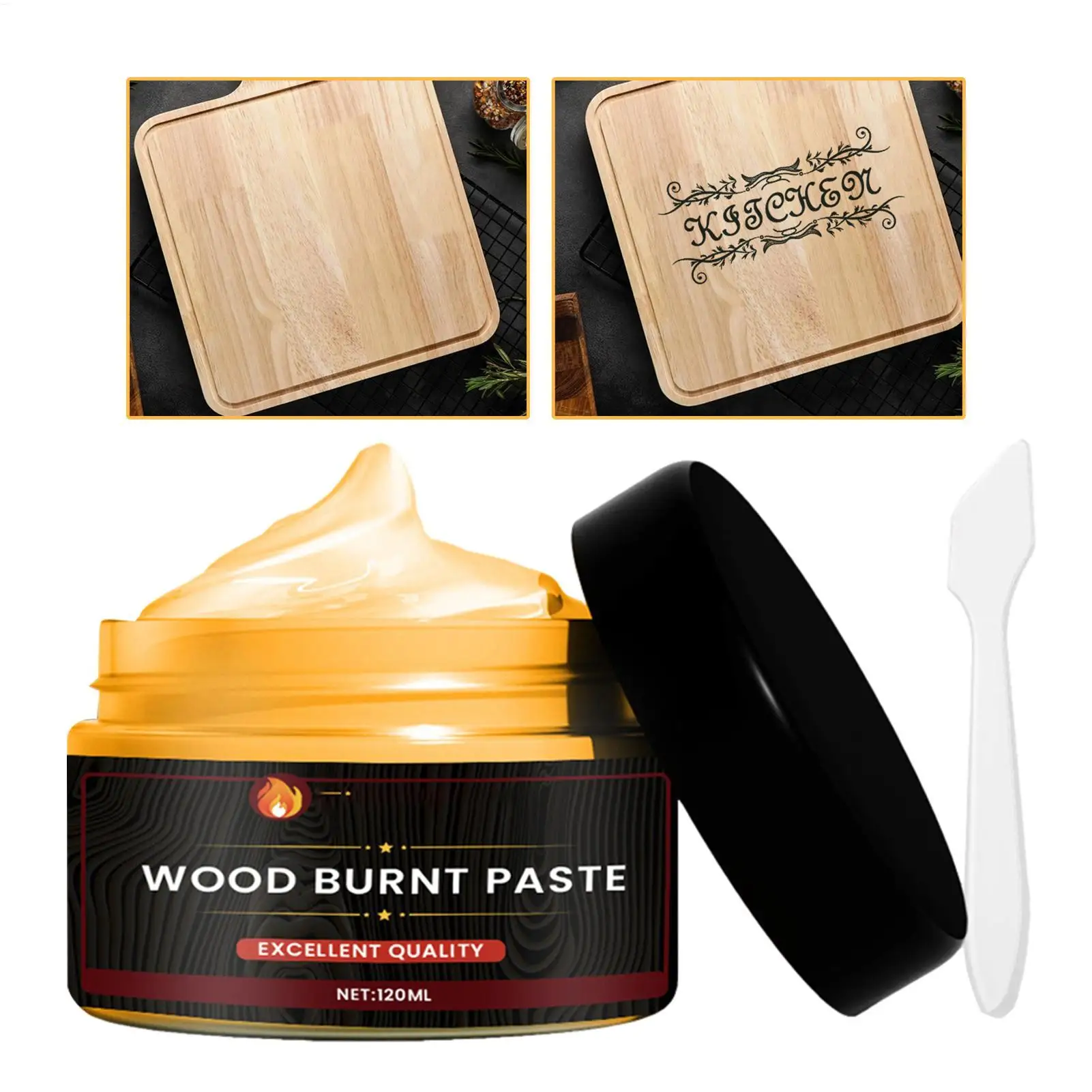 120ml Heat Activated Wood Burning Paste Multifunctional Pyrography Gel DIY Combustion Gel for Crafting Drawing