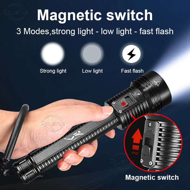 Super Powerful Diving Flashlight Torch Professional Scuba Diving Flashlight IPX8 Waterproof LED Flashlight Underwater Lantern