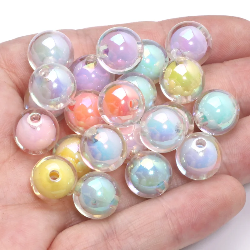 10 stücke 12mm 8 farben abs runde perlen acryl lose abstands halter perlen für schmuck machen diy armband halskette telefon ketten zubehör
