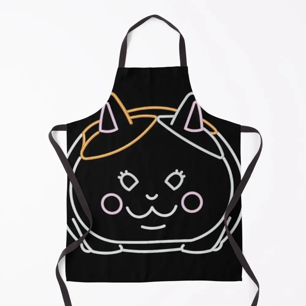

neon fat cat Apron Kitchen Chef Women Kitchen Customizable painters Apron