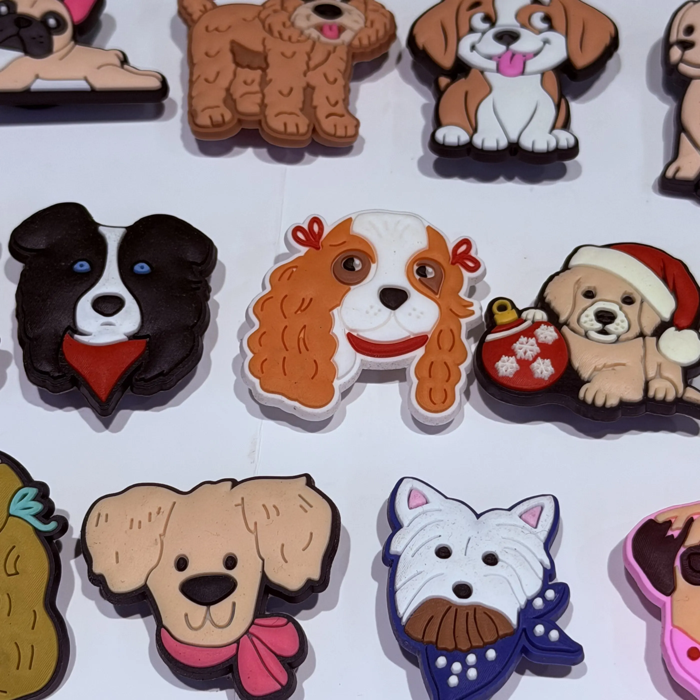 1-9pcs Cartoon Animal Dog Corgi PVC Shoe Buckle Charms Clogs Pins Fashion Boys Girls Sandals Shoes Decoration Fit Birthday Gift