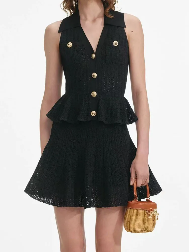 

Woman clothing y2k summer thread crochet sleeveless knit dress V-neck stretch undershirt short dresses 2025 new Party dresses