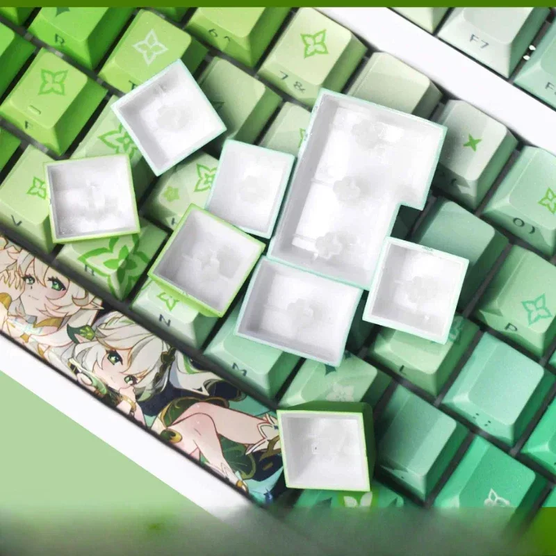 Imagem -06 - Genshin Impact Nahida Anime Artisan Keycap Desenhos Animados Bonitos Perfil Cereja Keycaps Gaming Teclado Mecânico Jogos 135 Chaves