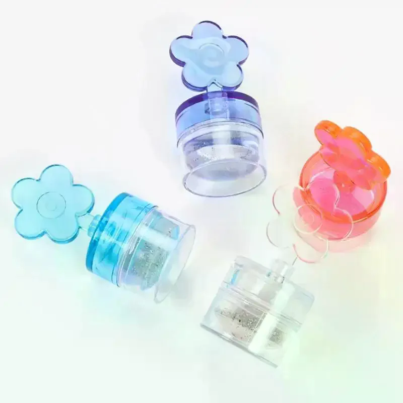 1 ensemble de tampons pour ongles en forme de fleur, tête en Silicone transparent, grattoir de manucure, modèles de transfert, Kits d'impression, plaques d'estampage pour Nail Art