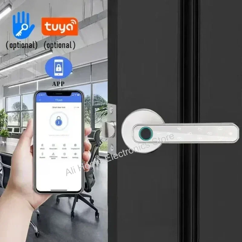 

Tuya/TTlock Smart Door Lock Indoor Wooden Door Lock Fingerprint Password IC Card/NFC App Unlock Lock Digital Intelligent Locks