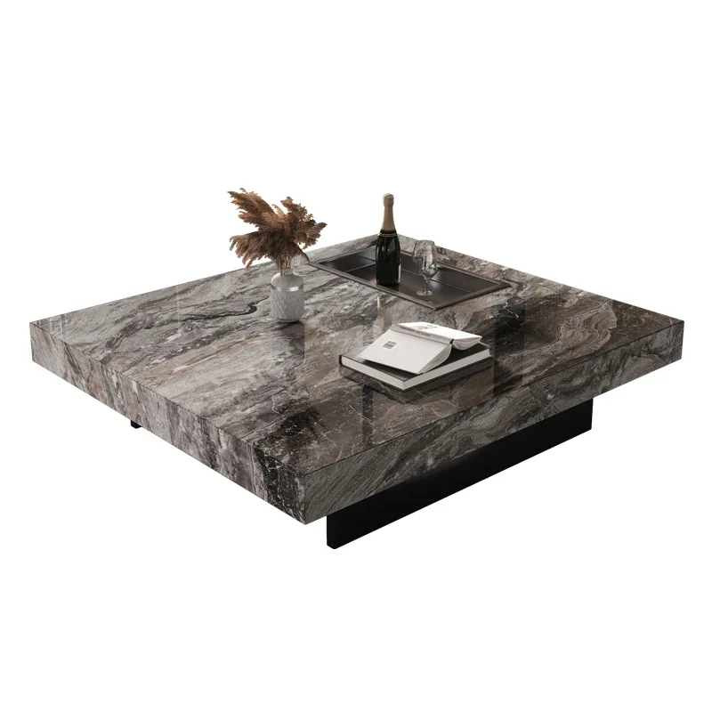 

Marble coffee table, Italian minimalism, modern light luxury floating Internet celebrity living room home, square coffee table