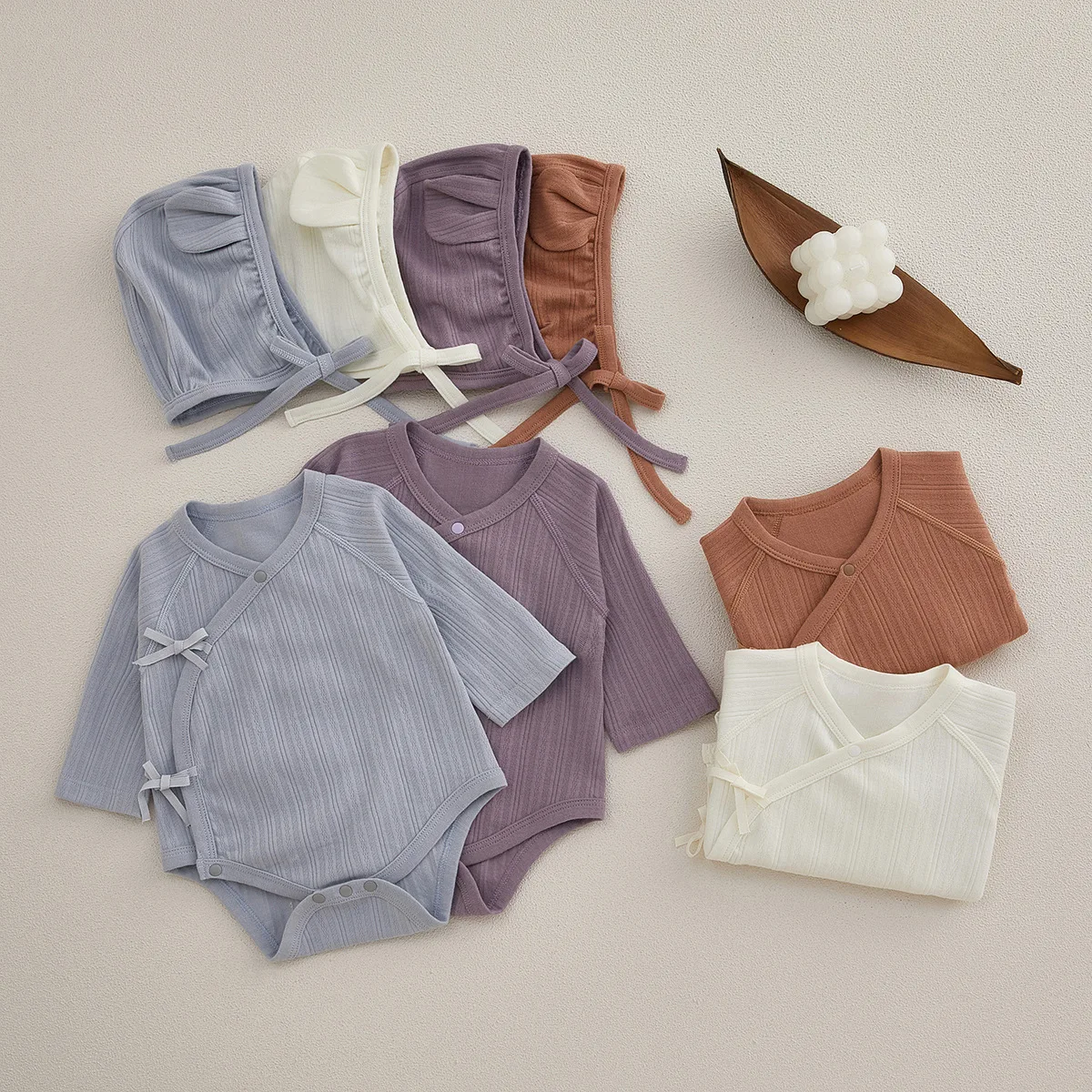 Pijama de Algodão Puro para Bebês, Roupas de Primavera e Outono para Recém-Nascidos, Body Infantil com Parte Inferior Envolve...