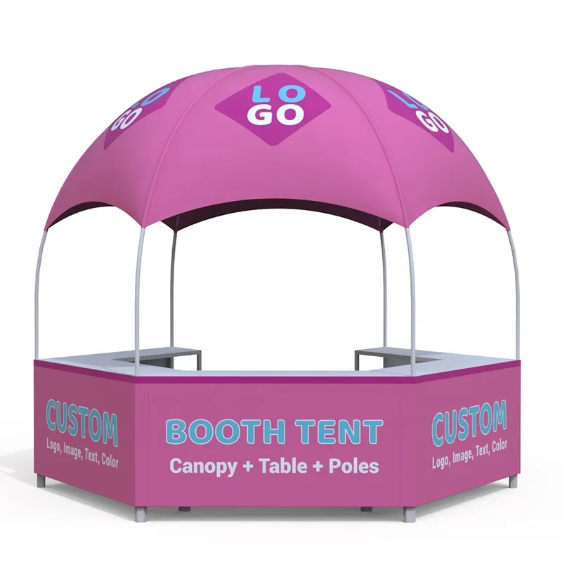10x10FT Custom Waterproof Heavy du Dome Canopy Tent with Sidewalls Table Ez Pop up  Food Booth Tent with Logo Photo Color