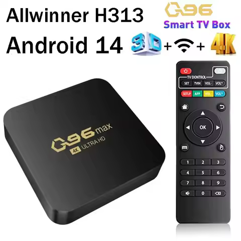 Q96 Max Smart TV Box Android 14 Allwinner H313 Quad Core 4G WIFI HD 4K Media Player H . 265 Home Theaters iptv