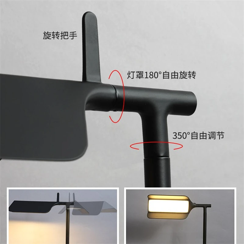 Nordic Minimalist Floor Lamps Modern Style Metal LED Rotatable Lamp Head Black White Standing Read Light Living Room Decoration