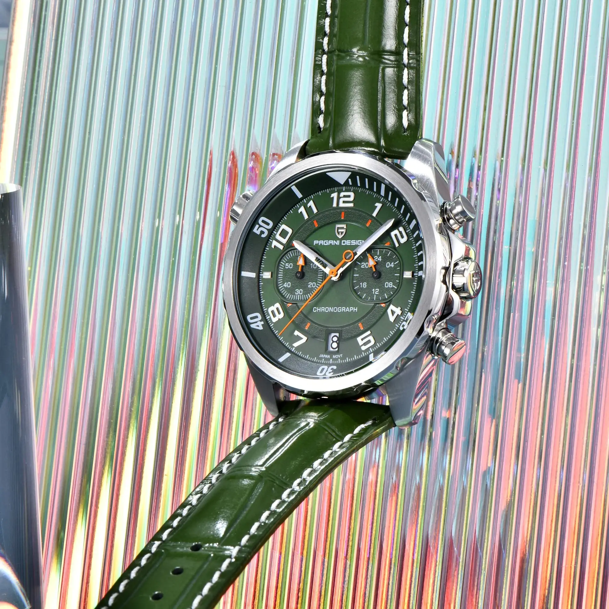 PAGANI DESIGN 2025 New Luxury Sapphire crystal Quartz Watch For Men Luminous bezel Sport Waterproof Chronograph Leather Watches