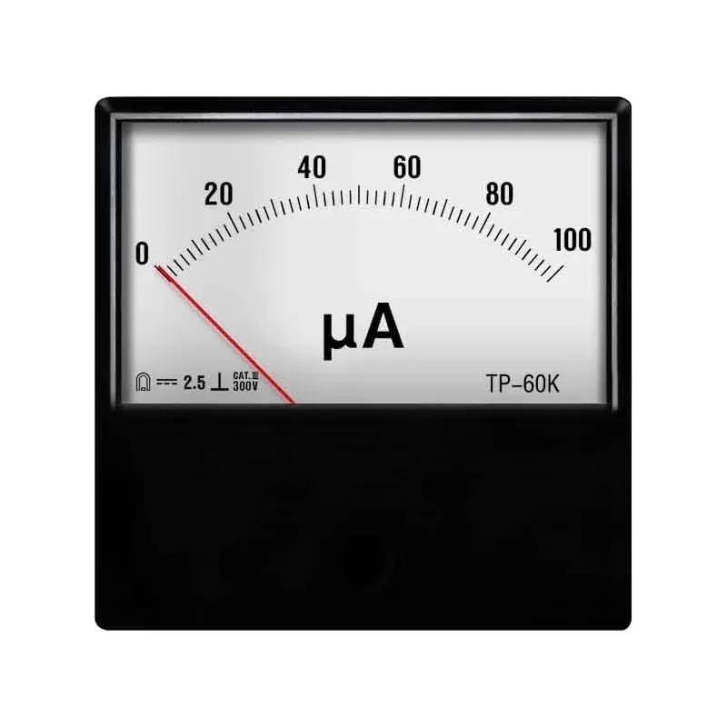 

New TP60KR Ammeter Flame Meter 2093A10uA 20 25 50 100UA 60*60 Boiler Panel Meter