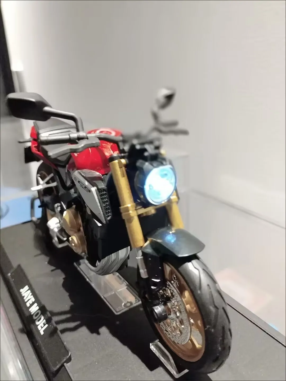 Schaal 1:12 Honda Cb650 Hp4 Motorfiets Model Speelgoed Legering Diecast Schokabsorptie Miniatuur Racing Motor Modellen Voor Vriend Geschenken