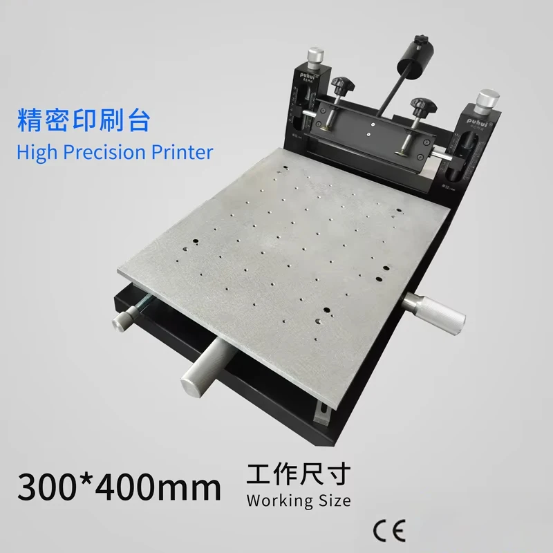 2023 Hot Sale PUHUI High Precision Solder Paste Printer 300x400mm Manual Stencil Printer Silk Printing Machine Stencil Solder