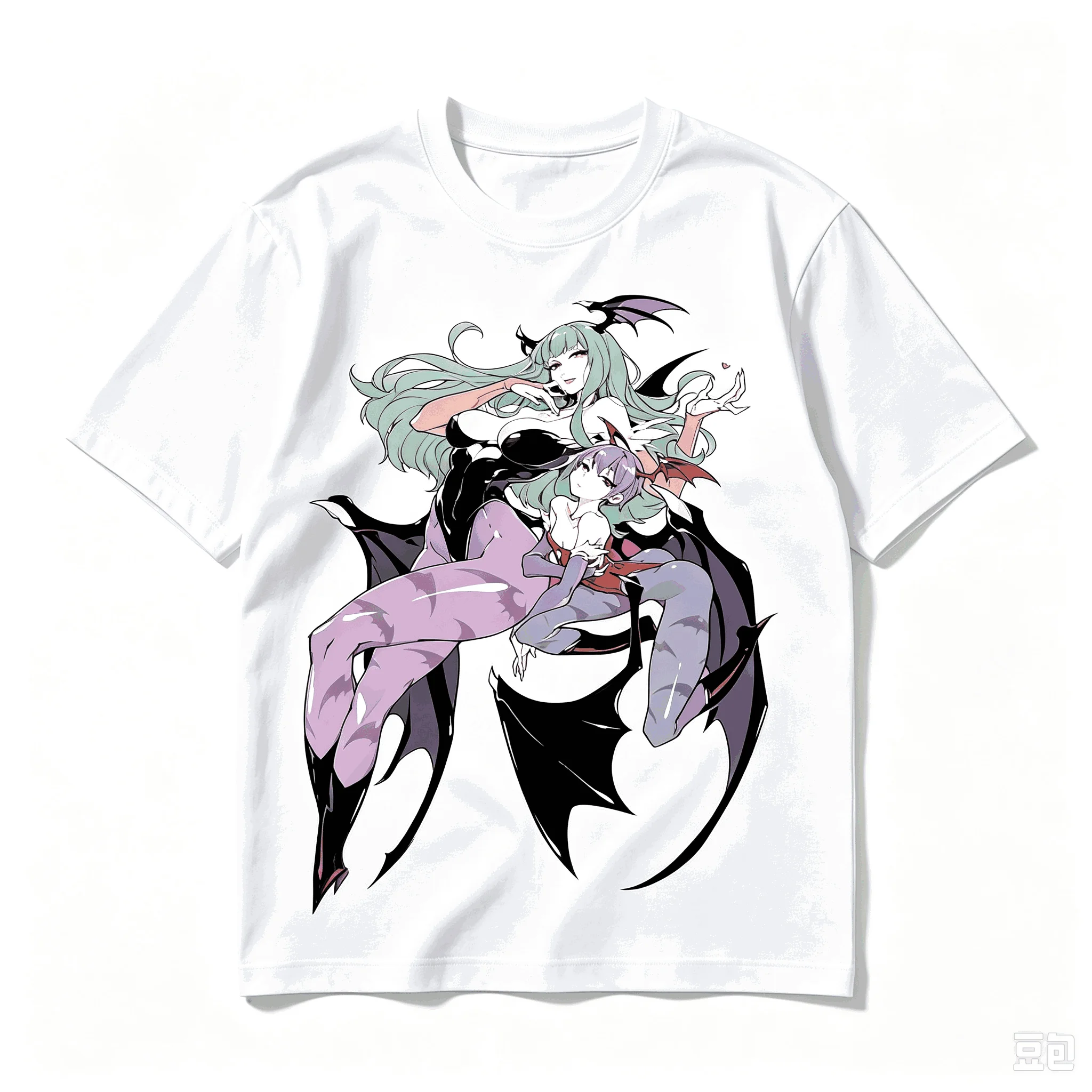 Morrigan Graphic Print Crew Neck T-Shirt for Men Women Oversized Unisex Streetwear Trendy Cotton Fashion Hip Hop high quality