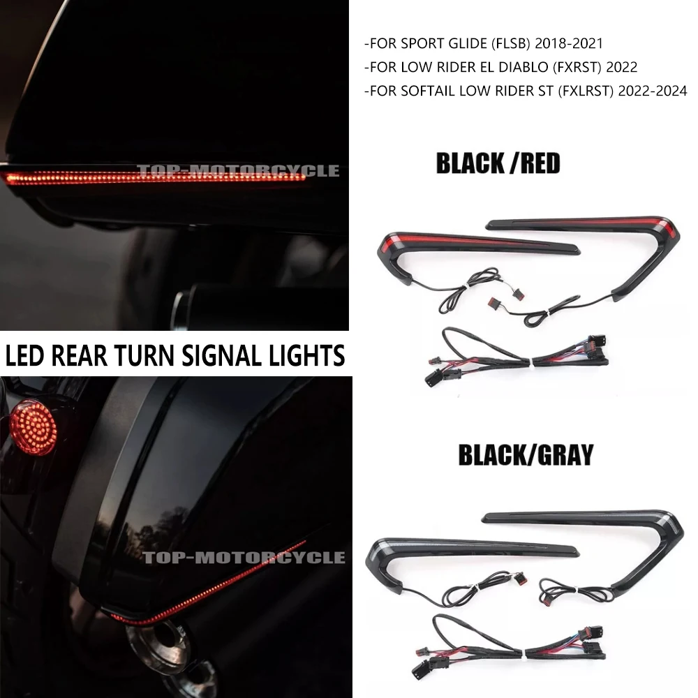 

FOR Harley SOFTAIL LOW RIDER ST FXLRST El Diablo FXRST SPORT GLIDE Red Tracer Rear Saddlebag LED Indicator Run Turn Brake Lights