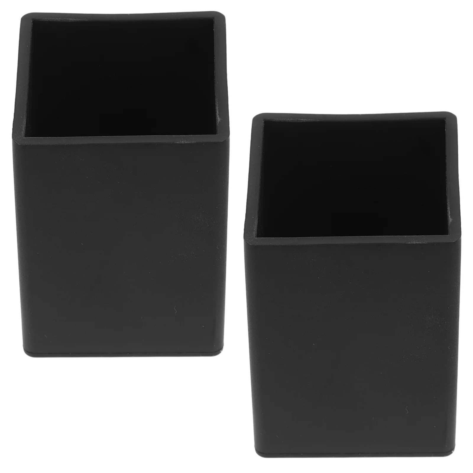 

2 Pcs Storage Pen Barrel Silicone Holder Miss Holders Organizer for Desk Silica Gel Solid Wood Black Walnut