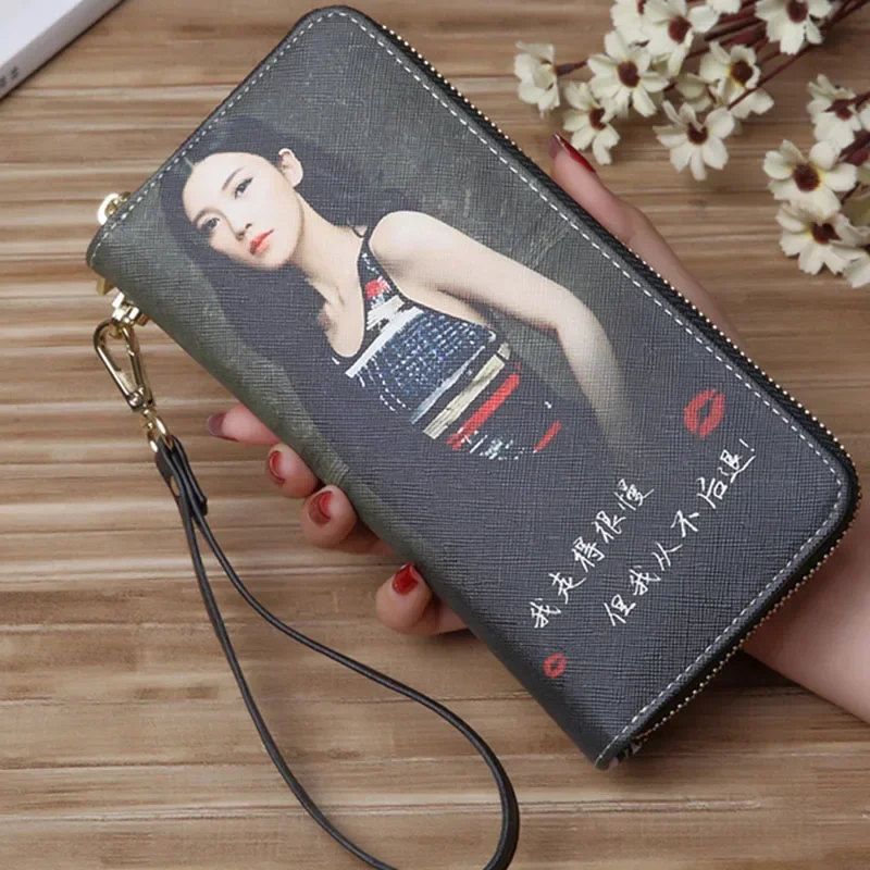 Custom Two Photos Wallet Women Men Engrave DIY Photo Long Zipper Wallets Mother's Day Birthday Gift for Her Wedding Bridesmaid