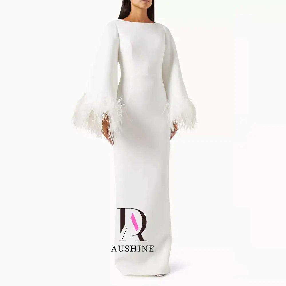 

Aushine Dress Luxury Birthday Evening Dress Ankle Length Full Sleeves Summer Elegant Wedding Party Gowns For Women Arab 2024Fu