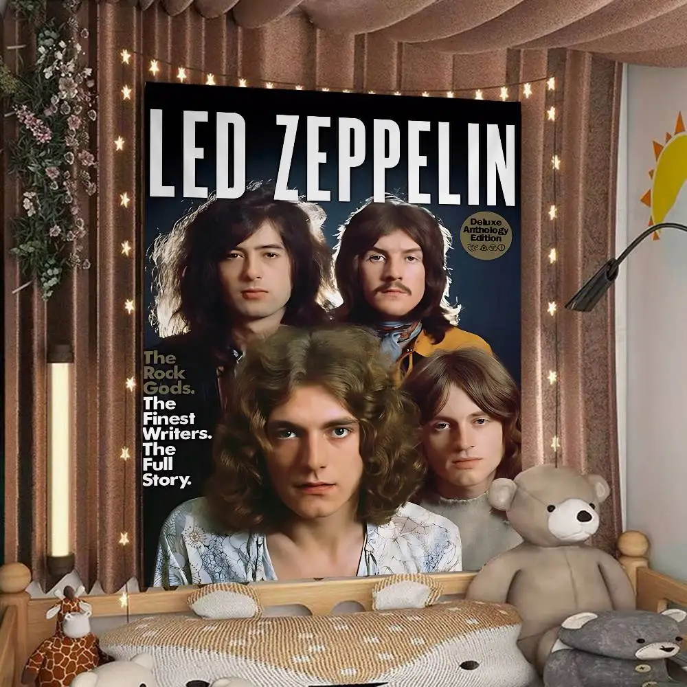 Cool L-Led Band Z-Zeppelin Cartoon Tapestry Art Science Fiction Room Home Decor Wall Hanging Sheets