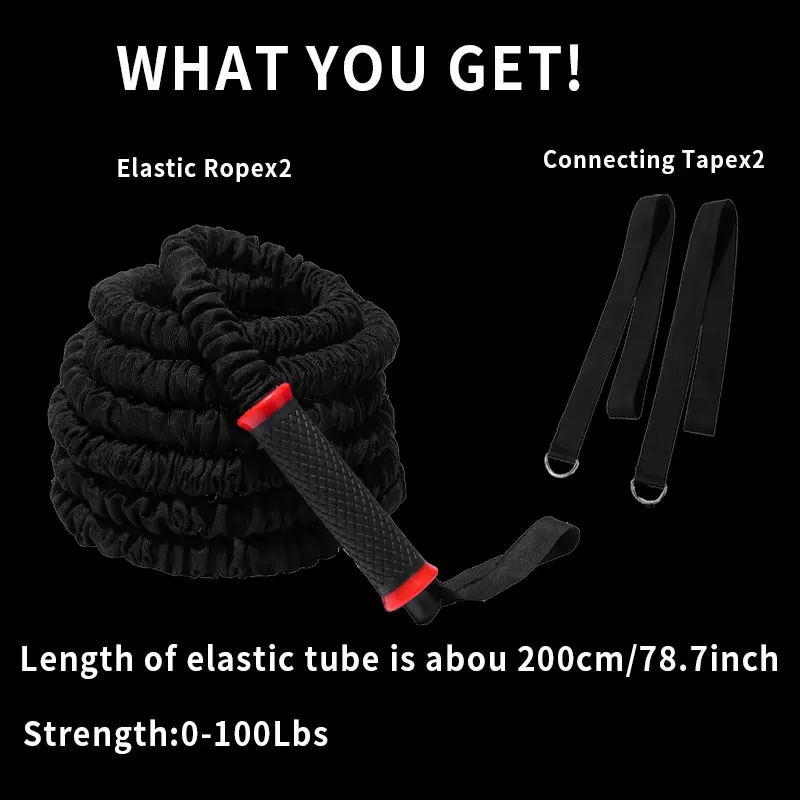 4pcs Home Fitness Equipment Strength Physical Training Tactical Fighting Arm Strength Thin Arm Artifact Throw Rope Elastic Rope