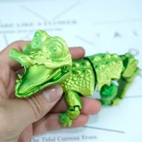 7.1 Inch 3D Printed Crocodile Toys Full Articulated Dragon Modle Movable Rotatable Articulated Desktop Ornament Toy Easter Gift