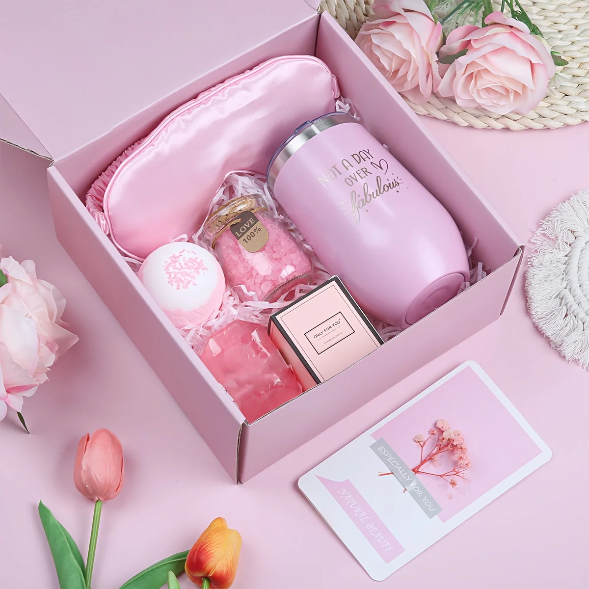 Regalo para Ella/Él, Caja de Regalo Única, Regalos de Autocuidado, Cesta de Spa Relajante para Ella, Cumpleaños, Día de la Madre, Día de San Valentín, Blanca