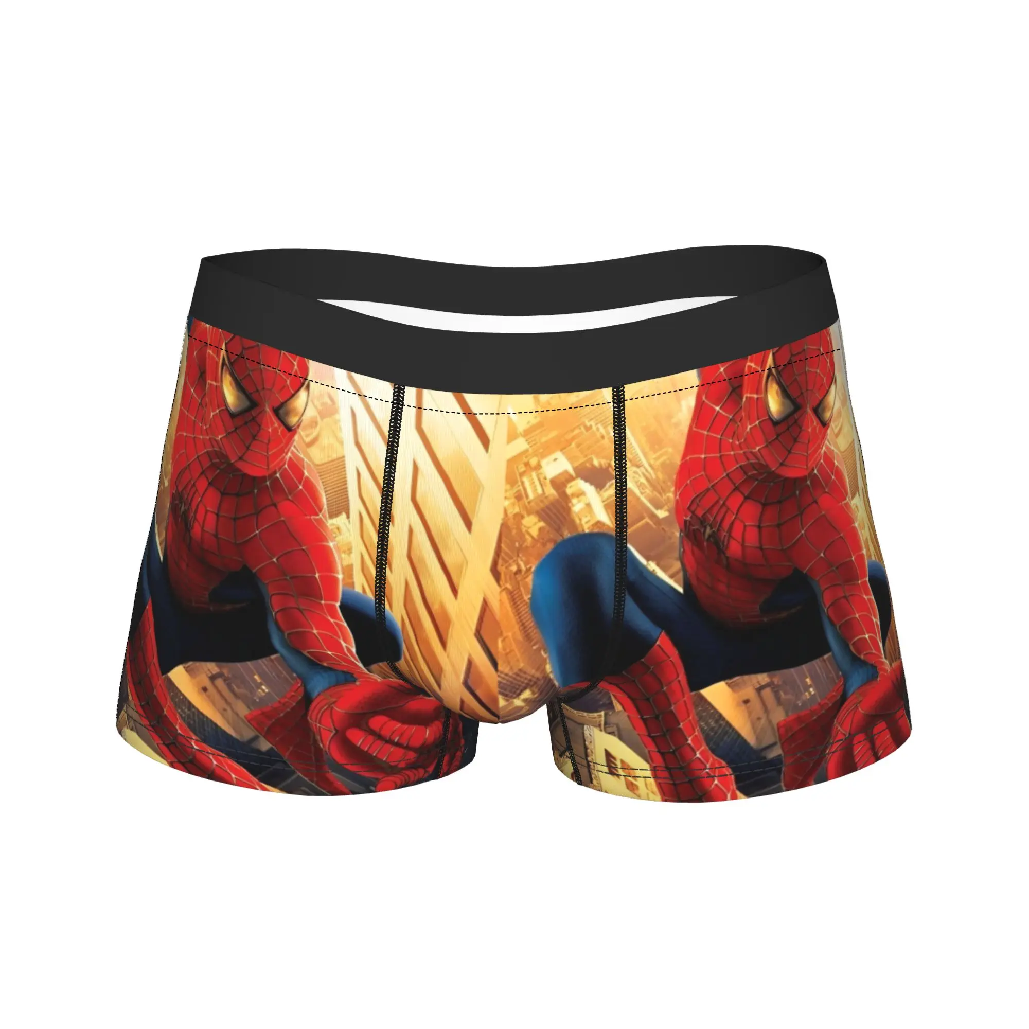 

Men Superhero Spider-Man Boxer Briefs Shorts Panties Mid Waist Underwear Male Sexy M-XXL Underpants