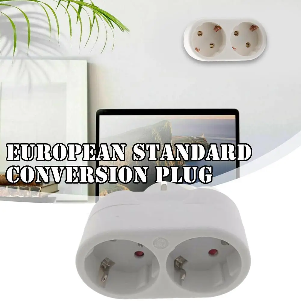 2 Compartment 16A 250V EU Socket Multiple Plug Socket Standard Socket German Strip European Plug Adapter Power Plug