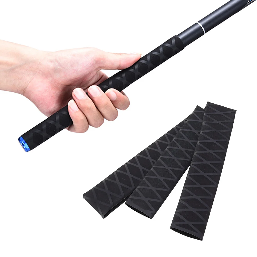 

15mm Anti Slip Fishing Rod Cover Pe Heat Shrink Sleeve Black Durable Tough Corrosion Resistant Protect Rod Tangles Scratches