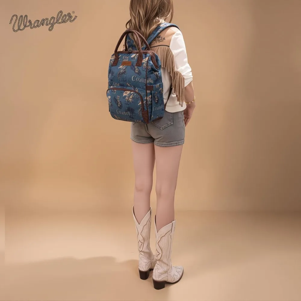 حقيبة ظهر مونتانا ويست رانجلر للنساء حقيبة نهارية غربية كاجوال للعمل في السفر الجامعي