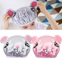 2pcs Kids Cartoon Bath Cap Double Layer Reusable Bathing Hat Head Cover Home Bathroom Waterproof Cute Children Shower Cap