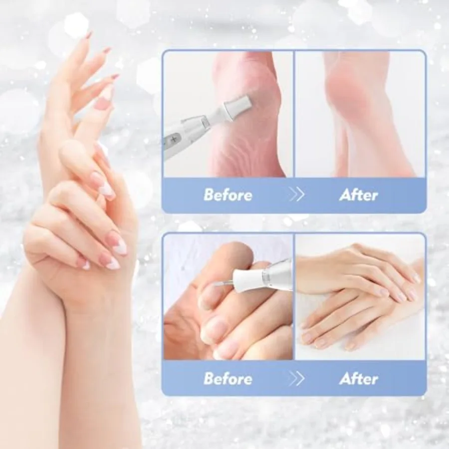 Professional Electric Nail Drill Machine with 10 Attachments and 20 Sanding Bands for Home Nail Art Manicure and Pedicure Low N