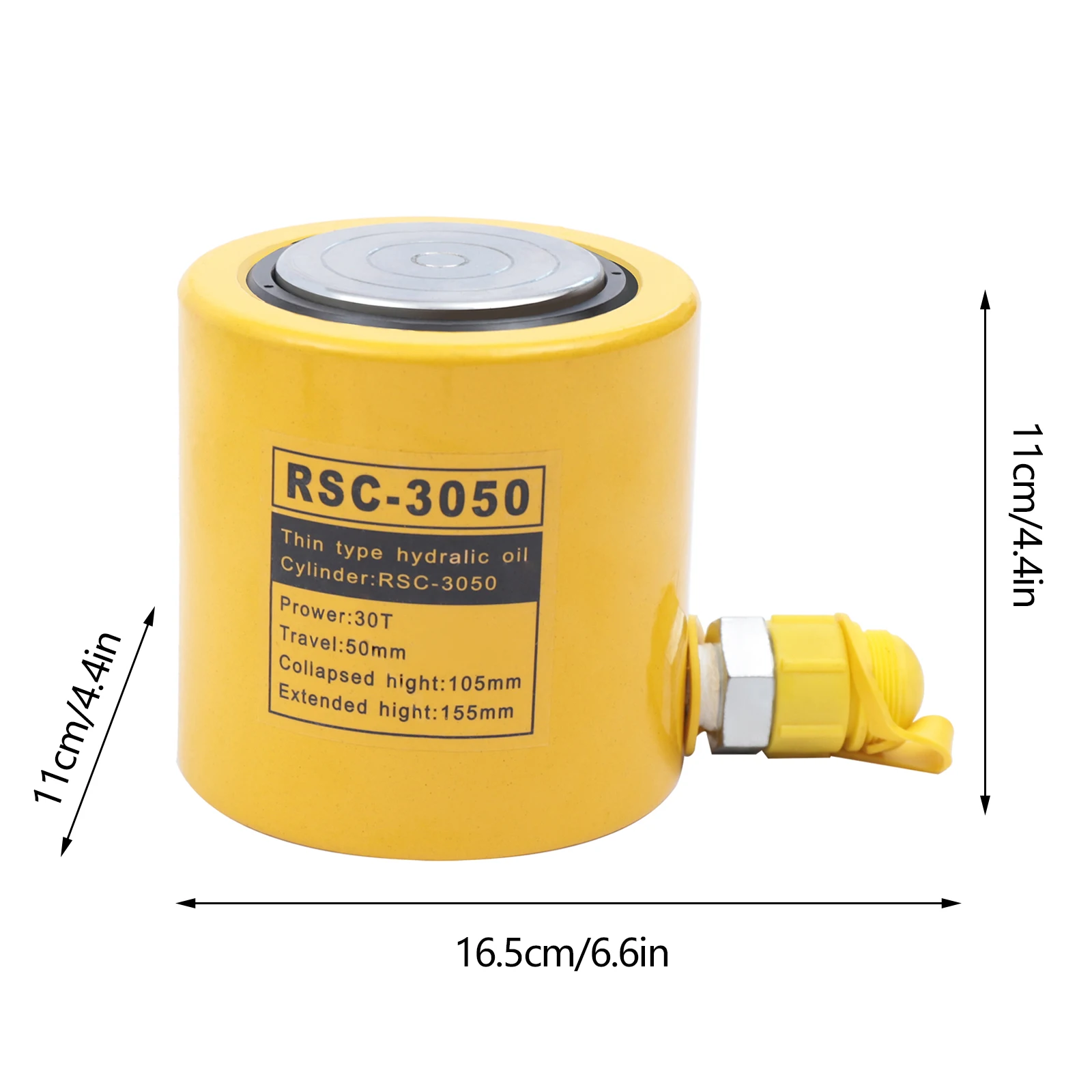 30T Hydraulic Jack with Steel and Rubber Construction, Quick Coupling, Easy to Install, Detachable Design for Convenient Use