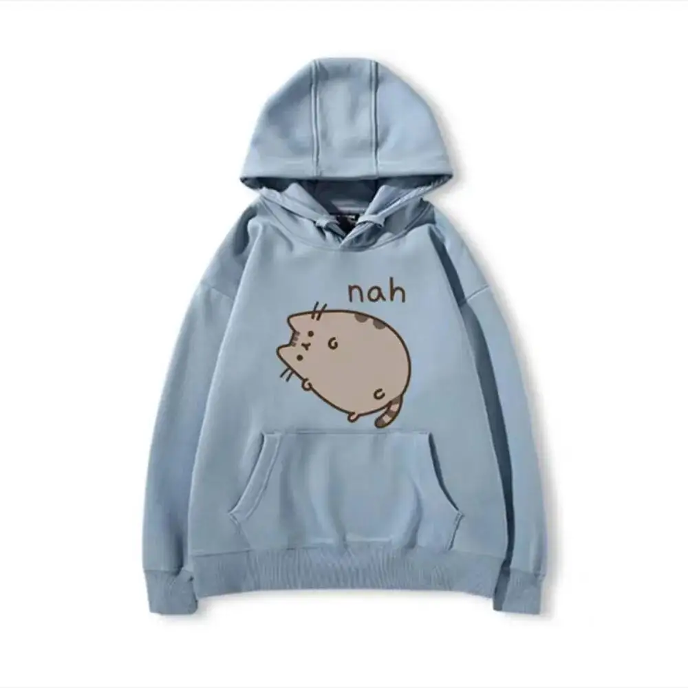 Cotton Casual 2025 Early Spring New Sweatshirt Loose All-Match Print Cat Hip Hop Y2K Hoody Streetwear Trendy Goth Hoodie