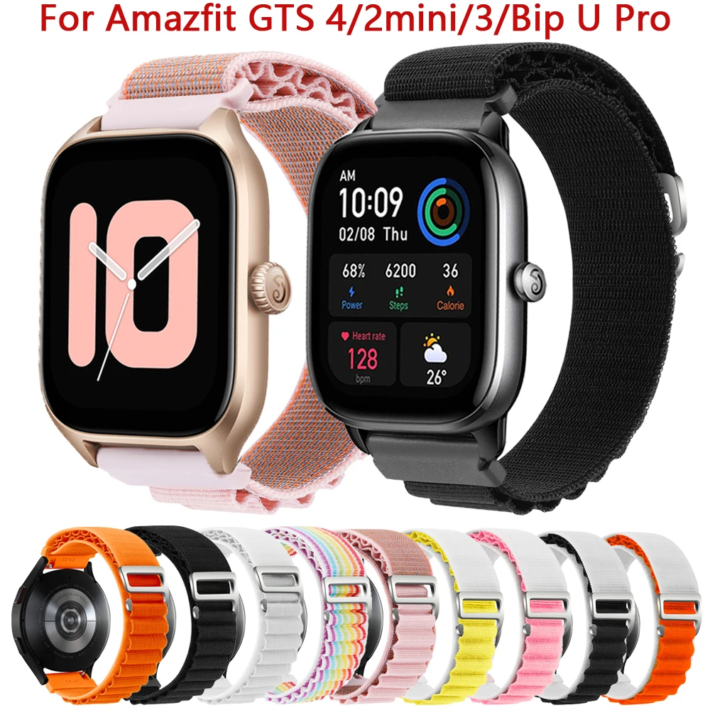 

Smartwatch Strap For Huami Amazfit GTS4 GTS2 Mini Nylon Band for Amazfit GTS 4 2 Bip U 3 Pro 2e GTR Mini 20mm Bracelet Wristband