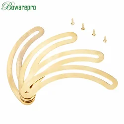 bowarepro Curved Wooden Wine Box Cases Large Recurved Hinge Drawer Decorative Hinges for Jewelry Boxes Furniture Fittings 4Pcs