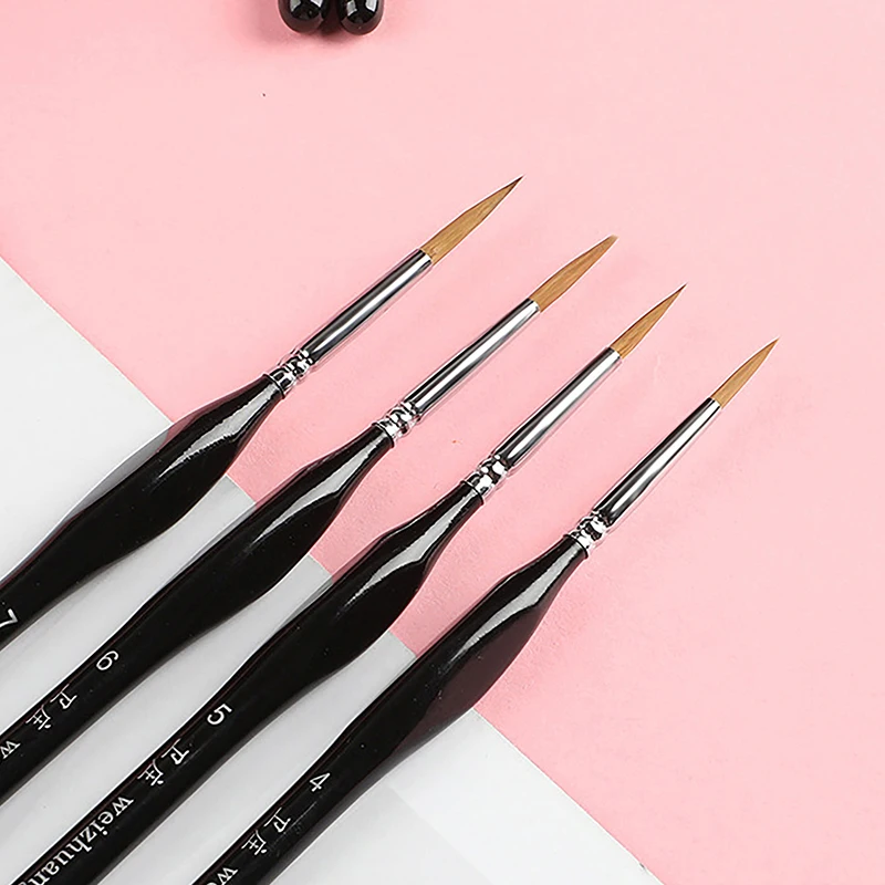 5Pcs Precision Fine Tip 00000 Paint Brush Set For Acrylic Models Mini Miniature Detail Nylon Hair Thin Extra Fine Paintbrushes