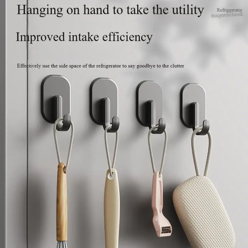 Heavy Duty Magnetic Hook for Kitchen Refrigerator Magnets Hooks Key Towel Storage Holder No Drilling Traceless Bathroom Hangers
