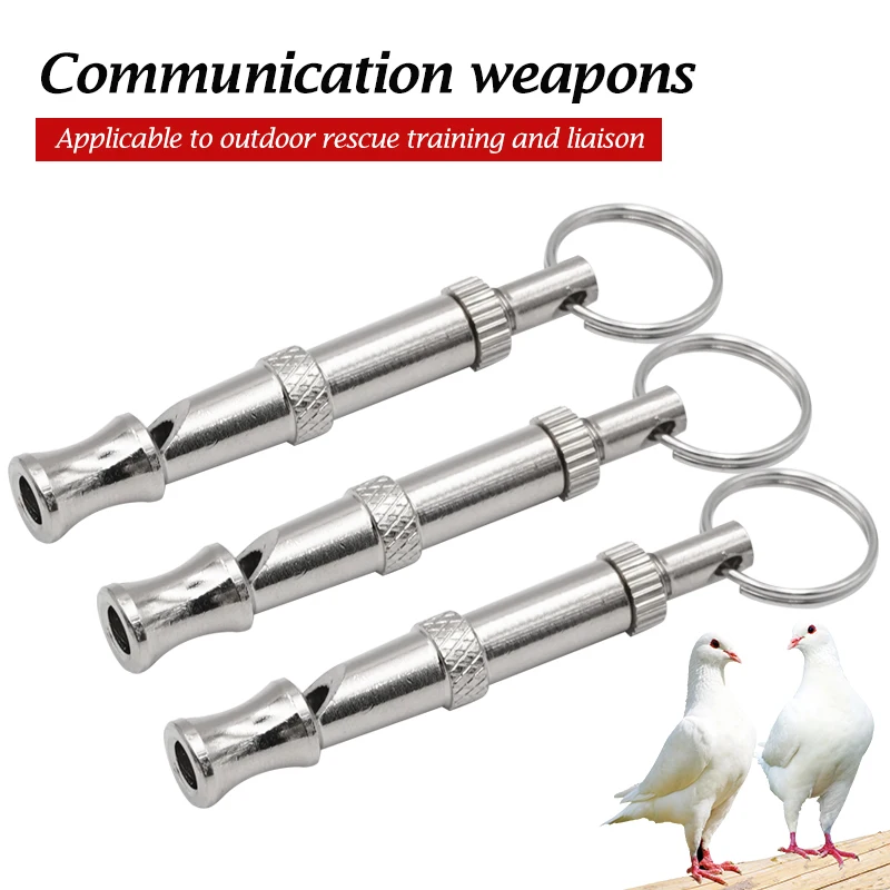 Rvs Vogel Duif Training Whistle Verstelbare Volume Fluitje Voor Vogel Duif Papegaai Hond Kat Pet Training Tools