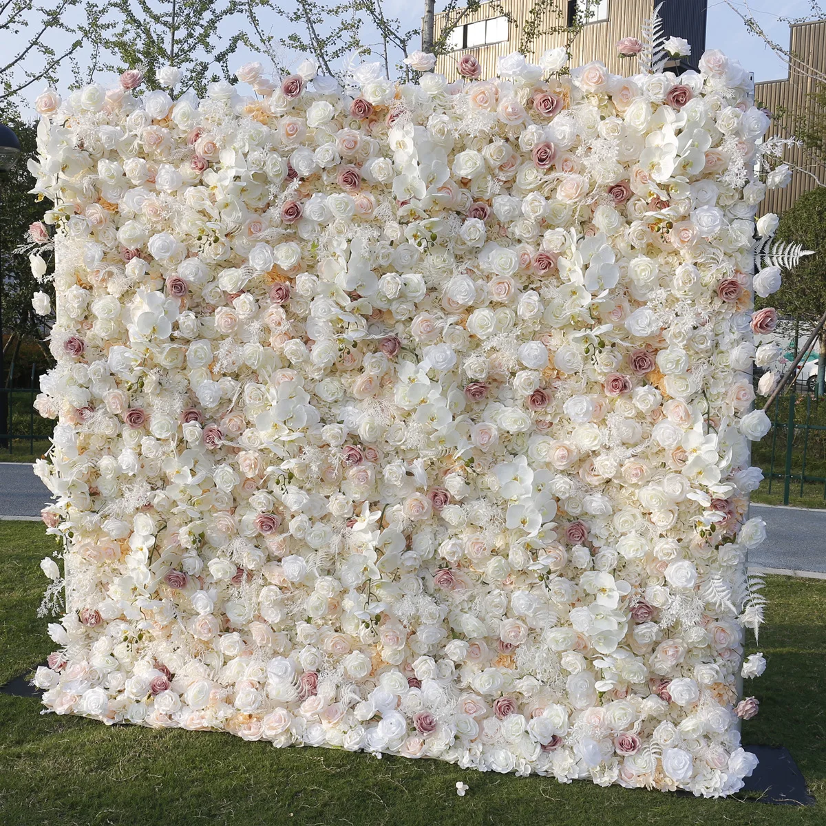 

5D Rose Peony Hydrangea Cloth Roll Up Flower Wall Fabric Hanging Curtain Plant Wall Event Party Wedding Backdrop Deco Prop