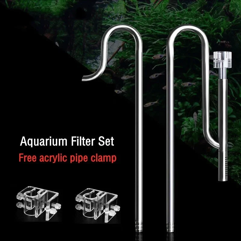 Aquarium Lily Pipe Inflow und Outflow mit Surface Skimmer Aquarium Filter Edelstahl Externer Filter Zubehör