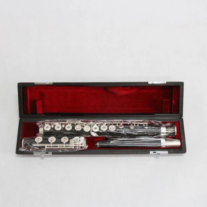 Professional Good Quality C Tone 17 Open Holes OEM Chinese Instrument Grenadilla Silver Plated Ebony Flute