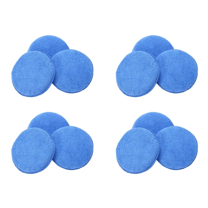 

12 X Microfibre Foam Sponge Polish Wax Applicator Pads Car Home Cleaning