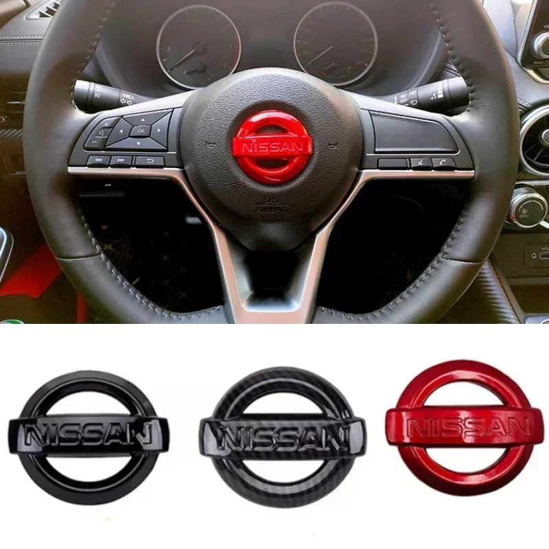 Car Steering Wheel Emblem ABS Sticker for Nissan Badge Qashqai Altima Sylphy X-Trall Tiida Bluebird Sunny Auto Logo Accessories