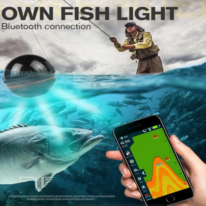 Erchang XA02 Wireless Fish Finder Bluetooth Intelligent Sonar Fish Detector Underwater High Definition Fishing Artifact New