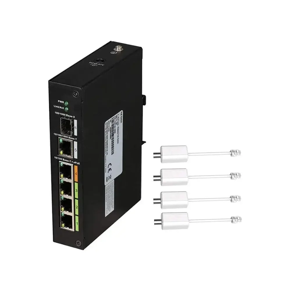 Industrial Managed 4-port POE & EOC Hybrid Switch with Ethernet Over Coax Technology POE Switch