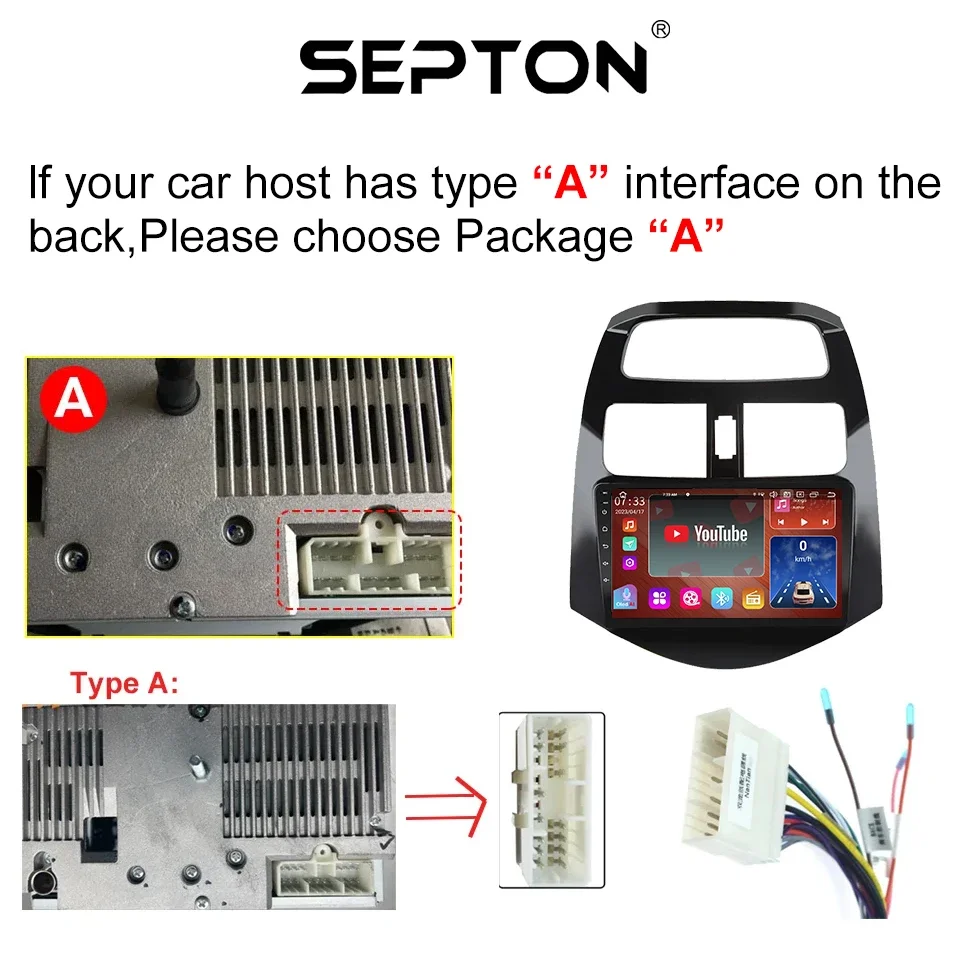 SEPTON Android 12 Car Radio for Chevrolet Spark Beat Matiz Creative 2010-2014 Carplay 9