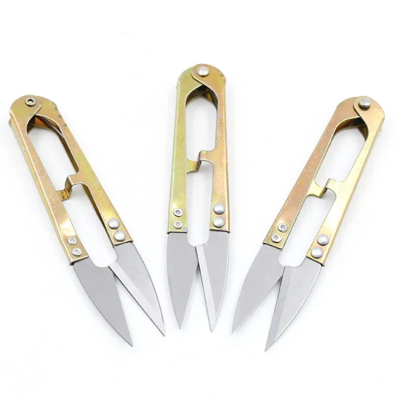 10 pc/set tesoura de linha de peixe de aço 15g 10.5cm linha de pesca em forma de u ferramenta de amarração de mosca enfrentar engrenagem tesoura costura logiahaцы