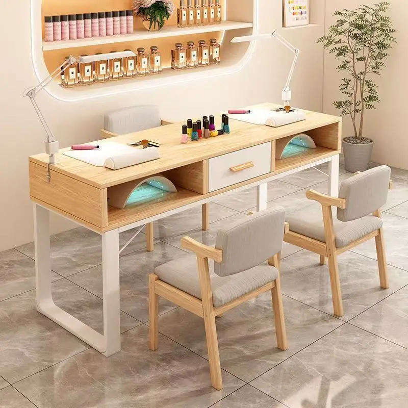 Nail Salon White Table Makeup Nail Art Furniture Set White Table For Sale